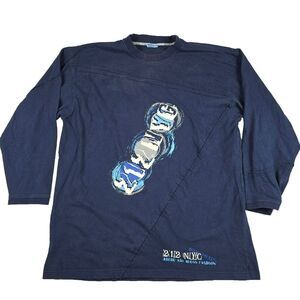 212‎ NYC Vintage Y2K New York Streetwear Blue Long Sleeve Men's XL Shirt